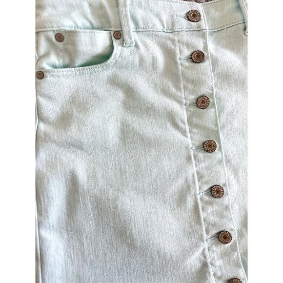 Talbots Petites 4P Light Blue Button-Front Denim Skirt - Picture 4 of 7